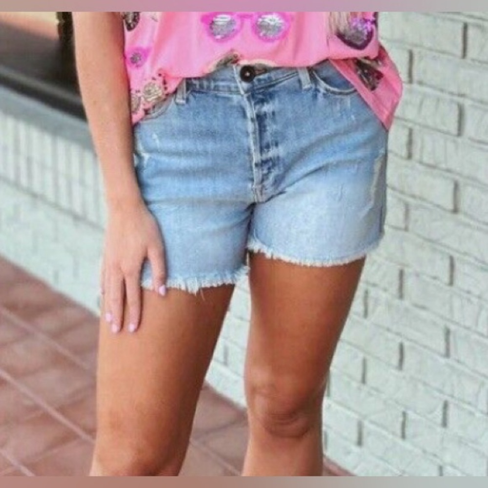 Edyson Delon Highrise Denim Blue Women's Shorts - NWT - Size 32